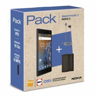 Pack-Fnac-Smartphone-Nokia-3-16-Go-Bleu-Ecouteurs-Muvit-Gris-Etui-folio-Nokia-Noir